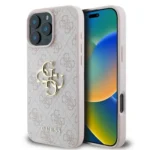 iPhone 16 Pro Max Guess MagSafe maskica (4G PU Big Logo) – ružičasta