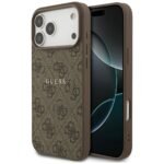 iPhone 17 Pro Max Guess MagSafe maskica (PU 4G Ring Classic Logo) – smeđa