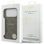 iPhone 17 Pro Max Guess MagSafe maskica (PU 4G Ring Classic Logo) – smeđa - Slika 4