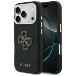 iPhone 17 Pro Guess maskica (PU FW Resin Logo) – crna