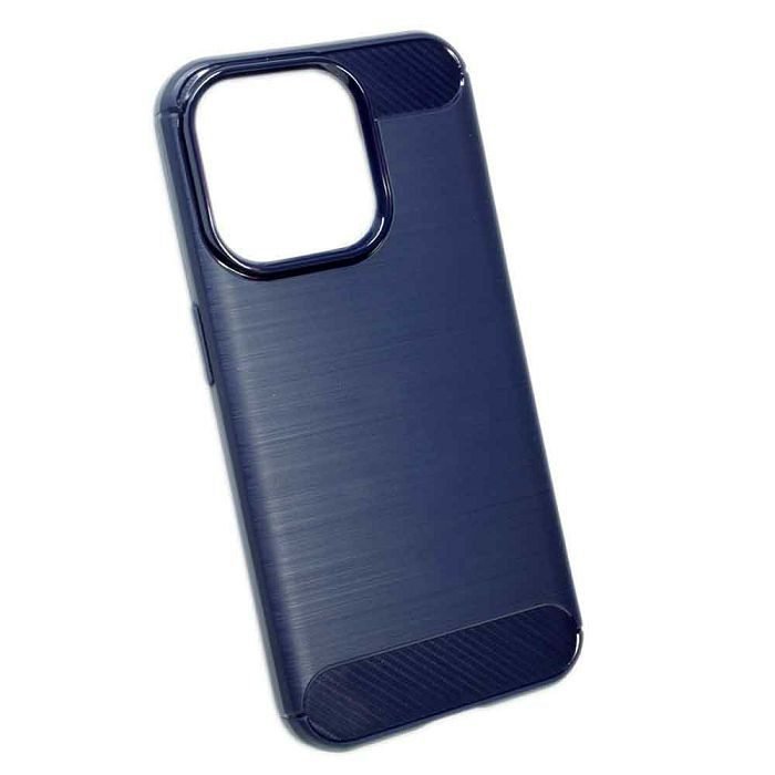 iphone-15-pro-tpu-karbon-mat-maskica-plava iPhone 15 Pro TPU Karbon mat maskica – plava - Slika 1